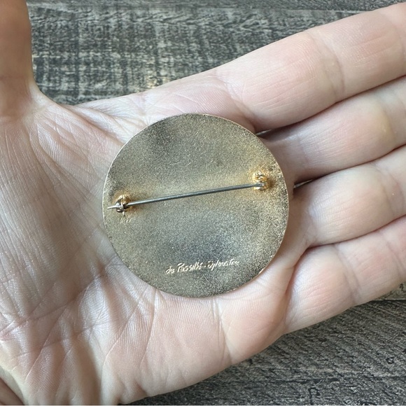 Vintage De Passillé-Sylvestre Enamel Brooch - Picture 3 of 5